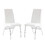 Set of 2 Padded Leatherette Side Chairs in White and Chrome B016P156850