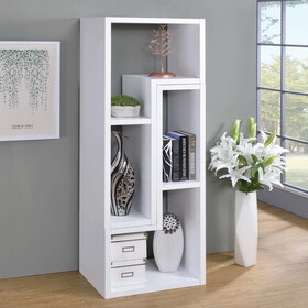 Convertible TV Console and Bookcase in White B016P163518