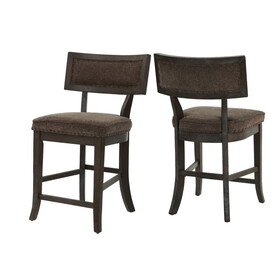 Set of 2 Dining High Chairs with Fabric Upholstery Cushion, Espresso B016P222647