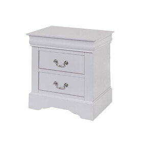 2 Drawers Solid Pine Nightstand in White Finish B016P253281