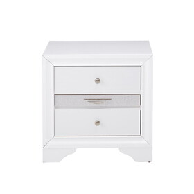 2 Drawers and 1 Jewelry Drawer Nightstand, White B016P253285