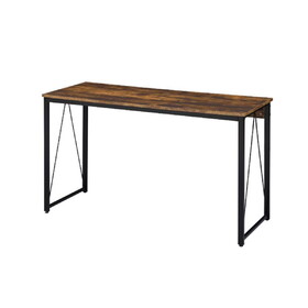 Rectangular Writing Desk with Metal Base, Weathered Oak and Black B016P311296