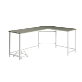 L-Shape Rectangular Computer Desk, Gray and White B016P311317