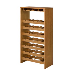 Wooden Wine Rack with 7 Tier Shelf, Oak B016P317472