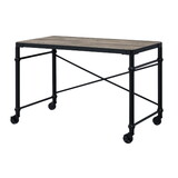 Rectangular Wooden Table Top Writing Desk, Rustic Oak and Black B016P317523