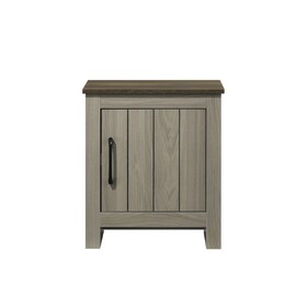 16"W End Table, Side Table, Nightstand with Cabinet Door, Gray Oak B016P416056