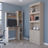 2 Piece Office Set, Bookcase + Desk, Light Gray B0200S00231