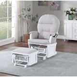 Madison Glider & Ottoman White/Woven Gray B02257234