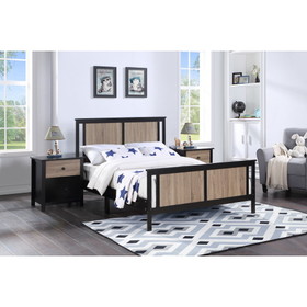 Connelly Reversible Panel Full Bed Black/Vintage Walnut B02263746