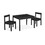 Della 3-Piece Solid Wood Kids Table & Two Chair Set, Black