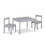 Della 3-Piece Solid Wood Kids Table & Two Chair Set, Gray