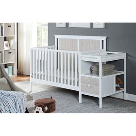 Connelly 4-in-1 Crib and Changer Combo White/Rockport Gray B022P204834