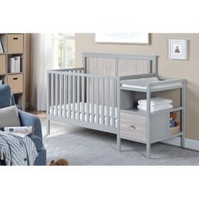 Connelly 4-in-1 Crib and Changer Combo Gray/Rockport Gray B022P204835