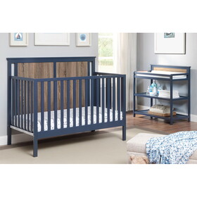 Connelly 4-in-1 Convertible Crib Midnight Blue/Vintage Walnut B022P204866