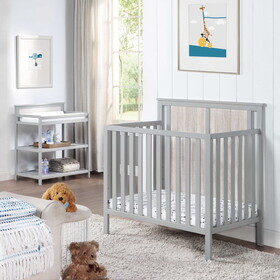 Connelly Mini Crib with Mattress Pad Gray/Rockport Gray B022P204869