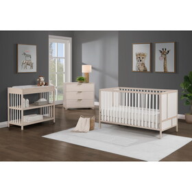 Pixie Finn 3-in-1 Crib in Washed Natural/White B022P204872