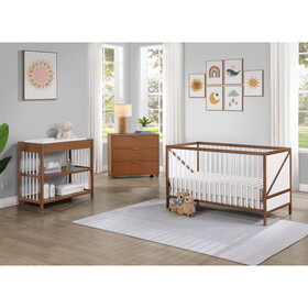 Pixie Zen 3-in-1 Crib in Walnut/White B022P204877