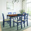 Lafayette Medium Brown and Navy Blue Wood Dining Table B02746825