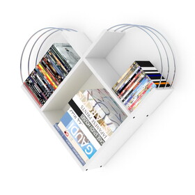 Case Heart Design Wood Base Metal Accessories Bookshelf B029119358