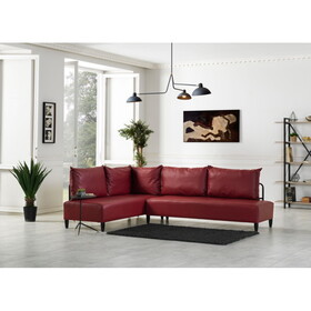 Inferno Metal Frame Vynil Upholstered Sectional for Living Room