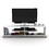 FurnisHome Store Mid Century Modern TV Stand 4 Shelves Open Storage Wood Legs Entertainment Centre 57 inch Low TV Unit, Walnut/White B02949476