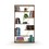 Furnish Home Store Wood Frame Etagere Open Back 6 Shelves Bookcase Industrial Bookshelf for Office and Living Rooms Modern Bookcases Large Bookshelf Organizer, Walnut/Yellow B02949511