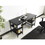 Furnish Home Store Buket Metal Frame 60" Extra Wide Wood Top 4 Shelves Writing and Computer Desk for Home Office, Black B02964503
