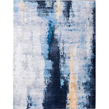 ZARA Collection Abstract Design Gray Blue Yellow Machine Washable Super Soft Area Rug B030115623