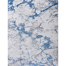 ZARA Collection Abstract Design Silver Blue Machine Washable Super Soft Area Rug B030115631
