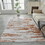 ZARA Collection Abstract Design Gray Brown Rust Machine Washable Super Soft Area Rug B030115656