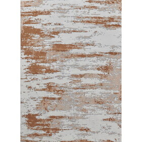 ZARA Collection Abstract Design Gray Brown Rust Machine Washable Super Soft Area Rug B030115657