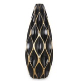 Elegant Black Ceramic Vase with Gold Accents - Timeless Home Decor B030123474