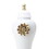 White Ginger Jar with Gilded Flower - Timeless Home Decor B030123487