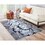Penina Luxury Area Rug in Gray with Navy Blue Circles Abstract Design B030124869