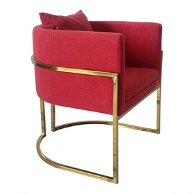 Red and Gold Sofa Chair B030131444