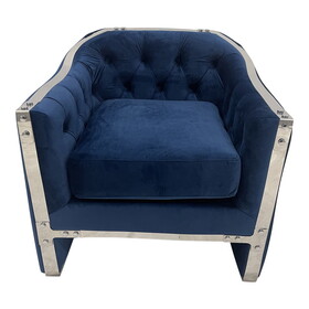 Navy and Silver Sofa Chair B030131446