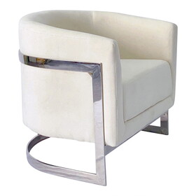 White and Silver Sofa Chair B030131449