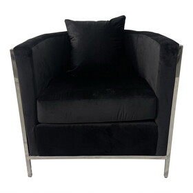 Black and Silver Sofa Chair B030131451
