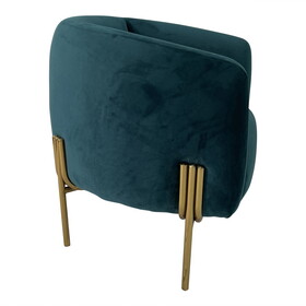 Navy Teal and Gold Sofa Chair B030131455