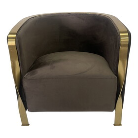 Brown and Gold Sofa Chair B030131456