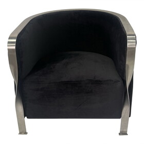 Gunmetal Grey and Silver Sofa Chair B030131457