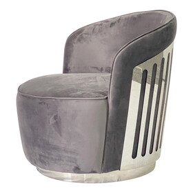 Smoky Grey and Silver Sofa Chair B030131459