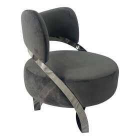 Ashy Grey and Silver Sofa Chair B030131460