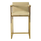 Beige and Gold Dining Chair Bar Stool for Kitchen B030131910