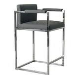 Silver and Gray Dining Chair Bar Stool for Kitchen B030131911