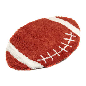 "Sports Theme" Shaped Hand Tufted Extra Soft Shag Area Rug (36-in Diameter) B03047006