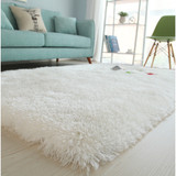 Long Pile Hand Tufted Shag Area Rug in Snow White B03047010