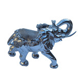 Ambrose Delightfully Extravagant Chrome Plated Elephant with Embedded Crystal Saddle (11.5