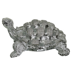 Ambrose Diamond Encrusted Chrome Plated Turtle (14"L x 10.5"W x 7"H) B03050114