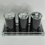 Ambrose Exquisite Three Glass Canister with Tray in Gift Box B03050639